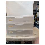 Lot of 3 drawer storage container