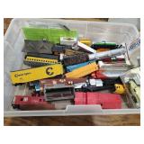 Tote of Misc HO Scale Trains/Cars etc