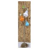Vintage 3 Glass Shade Tension Pole Floor Lamp