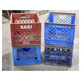 4 Plastic Milk Crates