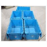 5 Plastic Flip Top Totes
