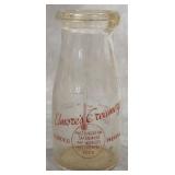 1/2 Pt Elmores Creamery Milk Bottle Elwood Indiana