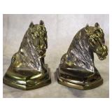 Horse Head Book Ends - Brass/Brass Finish
