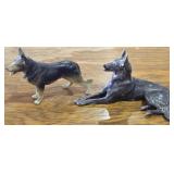 (2) German Shepherd Figurines