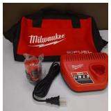 Milwaukee M12 Battery w Charger and Bag New