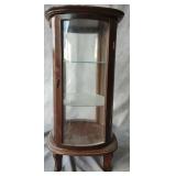 Round Wooden/Curved Glass Display Case