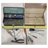 (2) Metal Tool Boxes with Misc Tools/Hardware