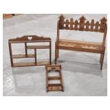 Decorative Wood Bench & Shelves