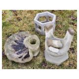 (3) Misc Concrete Decor