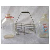 Carrier w/ MBS & Sutters Half Gal Milk Bottles