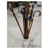Various Canes w/Vase