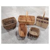 3 Longaberger Baskets & 2 Misc Baskets