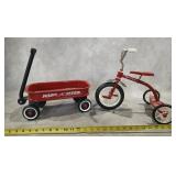 Miniature Radio Flyer Wagon and Tricycle
