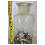 Glass Jar w/ Marbles etc