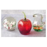 (3) Misc Glass Paperweights - No Brand