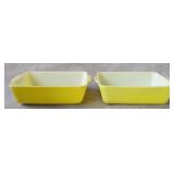 (2) Pyrex 503-B Yellow Refrigerator Dishes