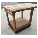 Rolling Wood Top Work Table