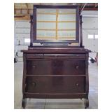 Dresser with Mirror - On Wheels