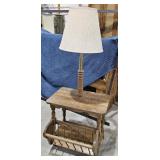 Wooden End Table/Lamp