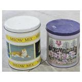 (2) Vintage Tins - Meow Mix & Popcorn Tins