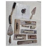 Various Trowels, Hand Tools, Etc