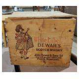 Vintage Wooden Whiskey Crate w/ Glass Jugs