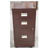 Rolling Metal Filing Cabinet - 3 Drawer