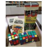 Vintage Rubik's Cubes and Dominoes