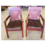 (2) Wooden Chairs