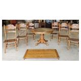 Wooden Table with 6 Chairs & 1 Leaf