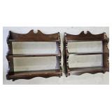 2 Wooden Wall Shelves