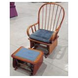 Wooden Glider Chair with Ottoman