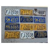 (1) 1941 & (11) Various 1950s License Plates