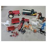 Vint. Toys- Cowboy, Horses, International Tractors