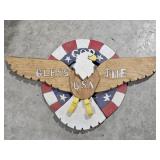Wooden Eagle/USA Sign