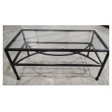 Metal Frame Glass Top Coffee Table