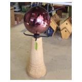 Yard/Gazing Ball and Ceramic Base (Bird Bath?)