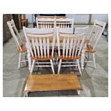 Wooden Table w/ Leaf & 6 Chairs