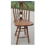 Oak Swivel Bar Stool