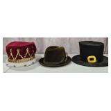 (3) Various Hats & (1) Vintage Hat Box