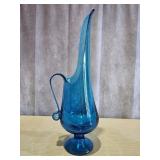 Smith Style Blue Glass Pitcher Vase