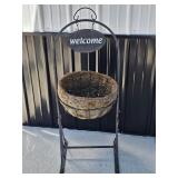Metal Welcome Plant Stand