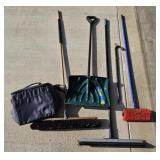Various Brooms, Shovel, Squeegee & More