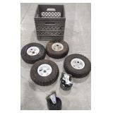 Crate of Various Wheels