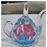 St Clair Glass Teapot / Ring Holder - Elwood IN