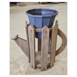 Wooden Watering Can Shaped Planter Stand