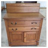 Vintage Oak Wash Stand Cabinet