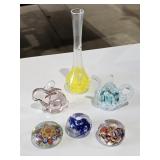 Various Glass Paperweights/Decor