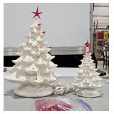 (2) Ceramic Christmas Trees