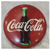12' Metal Coca Cola Button Sign